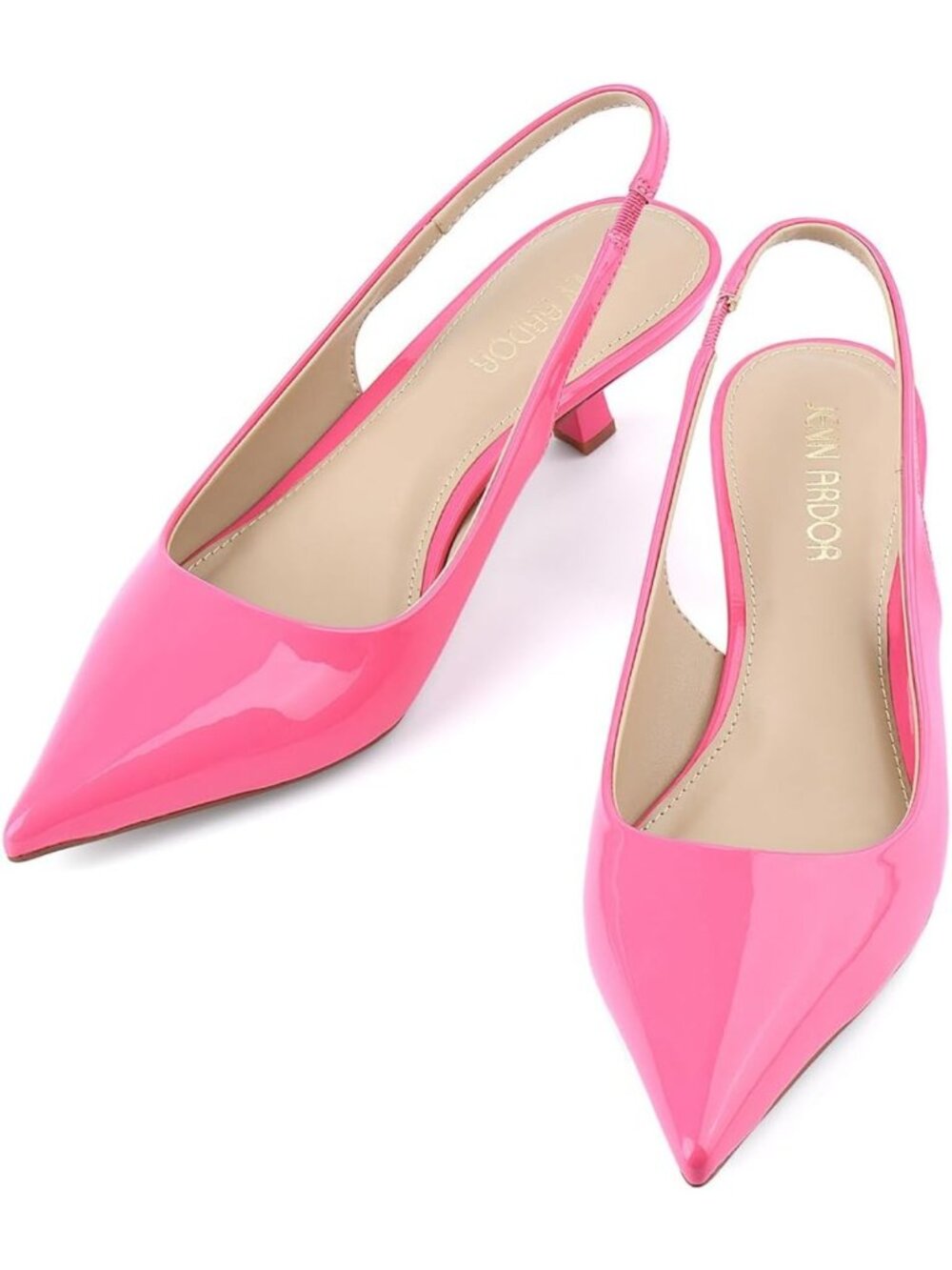 Stylish Slingback Heels for Women - Low Kitten Pumps, Dressy Sandals, Wide Width